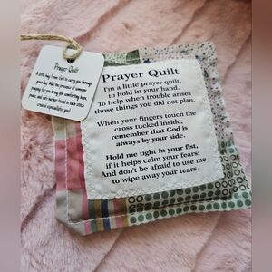 Pocket Prayer Pillow Quilted Effect With Cross Inside